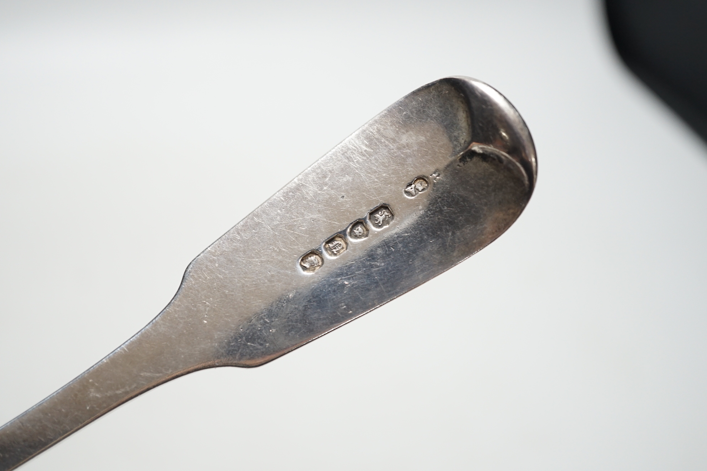 A Victorian silver fiddle pattern fish slice, George Adam, London, 1848, 31.7cm, 5.9oz.